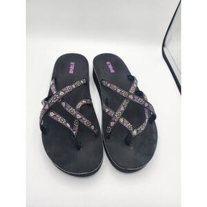 Teva Womens Olowahu Sandal Size 12 Black Slide Foam Flip Flop